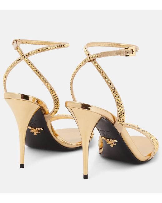 Prada Metallic High Heel Sandals