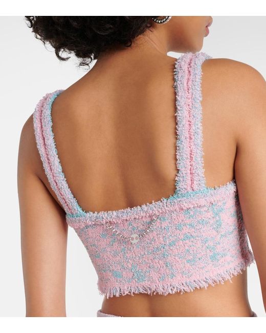 Rabanne Pink Tweed Crop Top