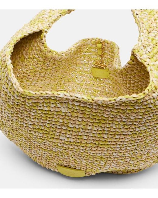 Khaite Yellow Olivia Medium Raffia Top-Handle Bag