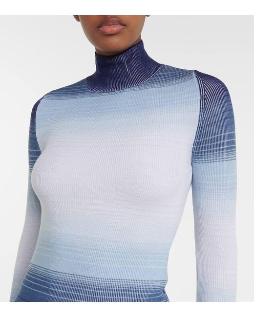 CORDOVA Blue Aurora High-Neck Wool Sweater