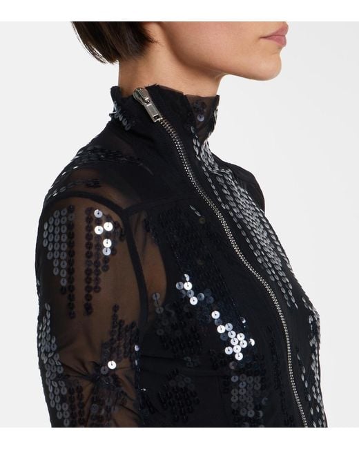 Rick Owens Black Gary Sequined Tulle Jacket
