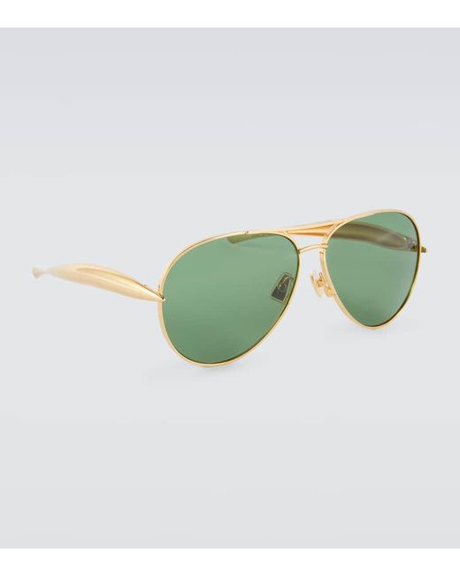 Gafas de sol de aviador Bottega Veneta de hombre de color Green