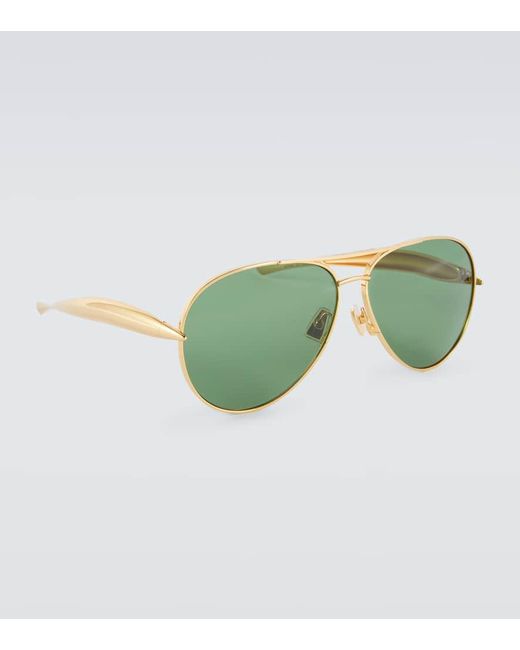 Lunettes De Soleil Sardine Aviateur Bottega Veneta pour homme en coloris Green