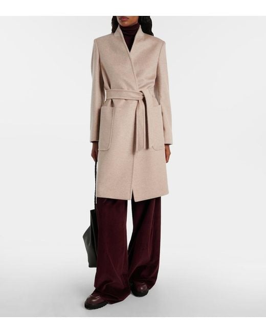 Max Mara Natural Elenia Cashmere Wrap Coat