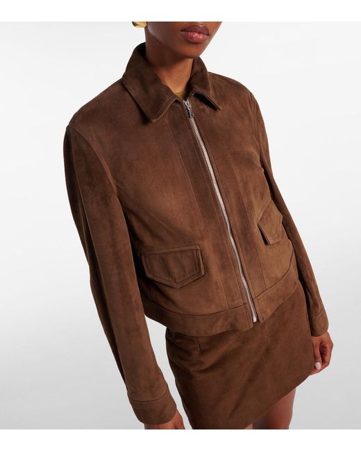 Nour Hammour Brown Vanves Suede Jacket