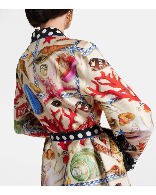 Dolce & Gabbana Multicolor Capri Printed Silk Satin Shirt
