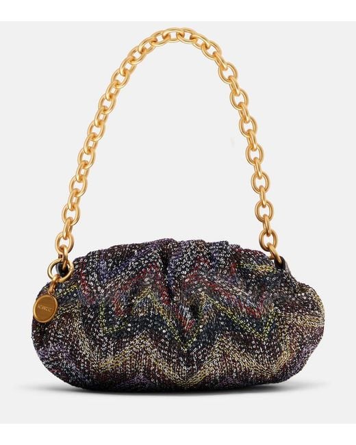 Missoni Black Caperdoni Small Sequined Clutch