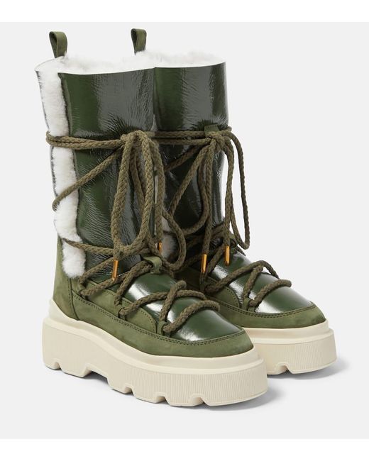 Inuikii Green Urban Trek Paneled Leather Boots