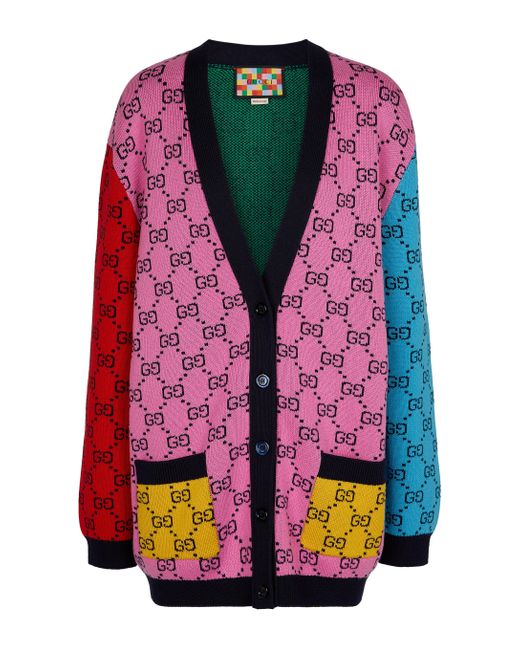 Gucci GG Multicolor Wool And Cotton Cardigan