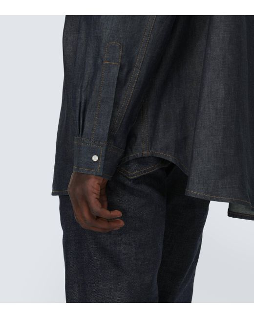 Chemise oversize en jean Maison Margiela pour homme en coloris Gray
