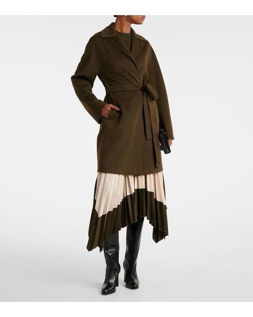 Joseph Green Light Double Face Cranwood Wool And Silk Coat