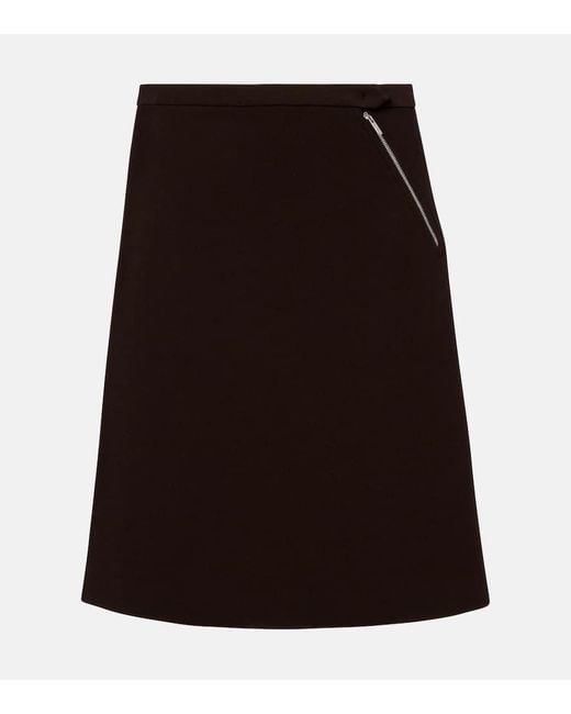 Miu Miu Black Logo Midi Skirt