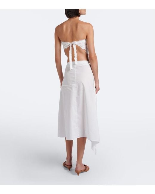 Sir White Klara Asymmetric Cotton Midi Skirt