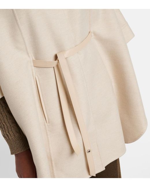 Loro Piana Natural Salzburg Leather-Trimmed Cashmere Cape