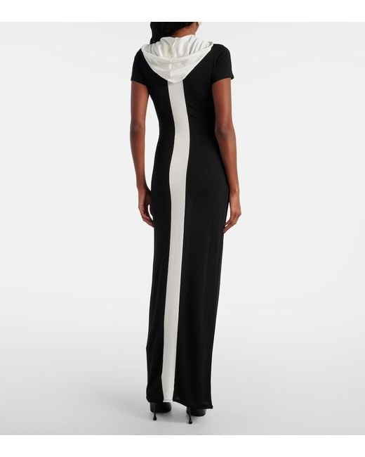 Jean Paul Gaultier Black Paneled Jersey Maxi Dress