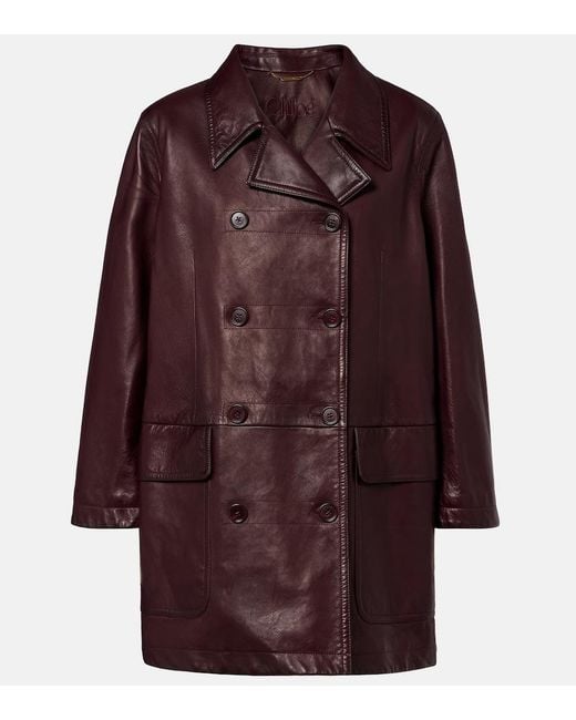 Chloé Red Leather Coat