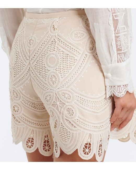 Elie Saab Natural Macrame Shorts