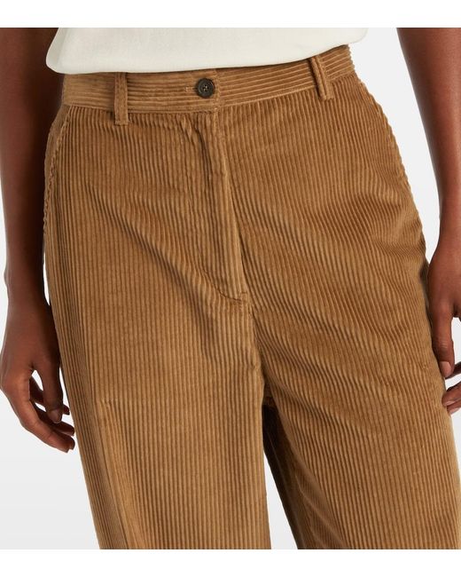 Miu Miu Brown Cotton Corduroy Wide-Leg Pants