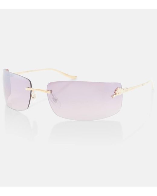 Occhiali Da Sole Rettangolari Panthere De Cartier di Cartier in Pink