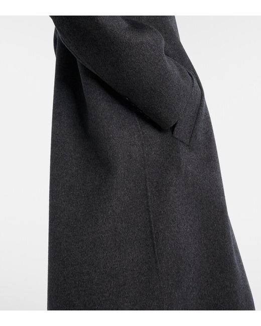 Frankie Shop Black Gaia Double-Breasted Wool-Blend Coat