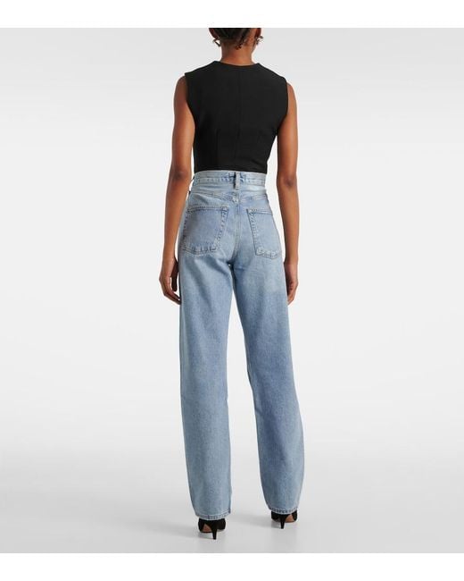 Agolde Blue Kelly Jean High-Rise Straight Jeans
