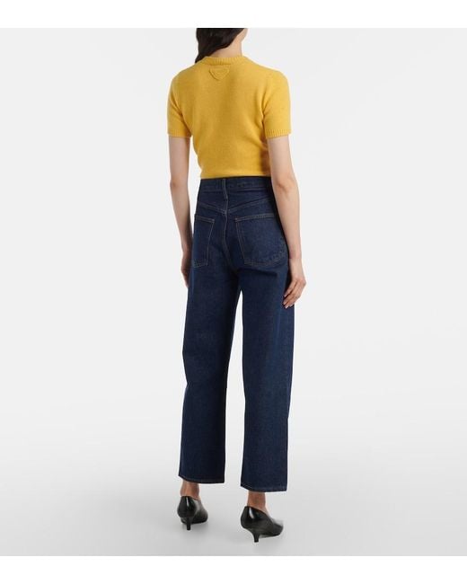 Agolde Blue '90S Pinch Waist High-Rise Straight Jeans