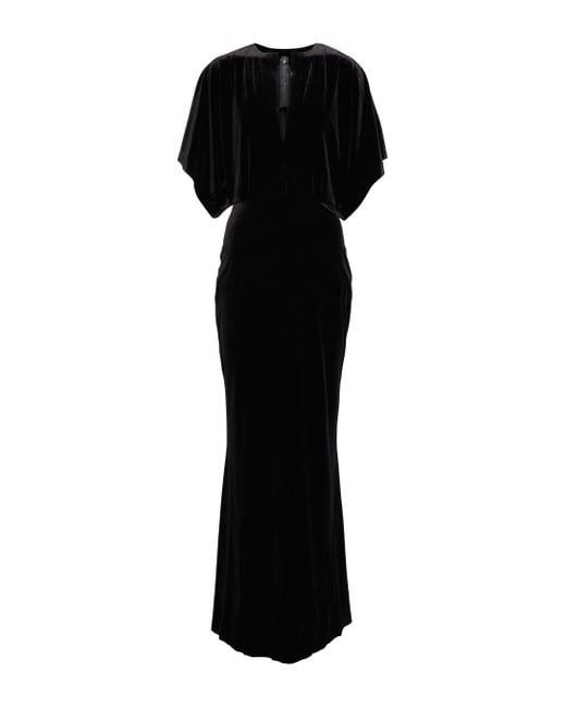 Norma Kamali Obie Velvet Gown in Black | Lyst Canada