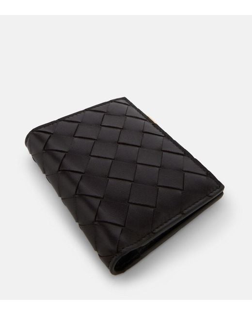 Bottega Veneta Black Intrecciato Small Leather Wallet