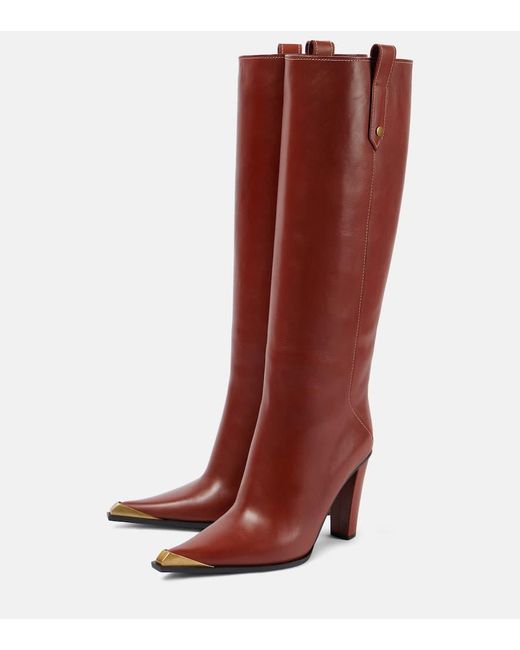 Etro Red Leather Knee-high Boots