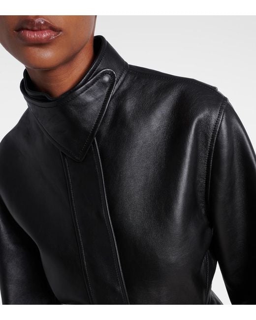 Alaïa Black Peplum Leather Jacket