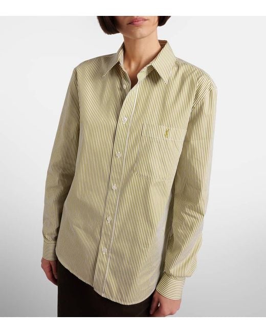 Saint Laurent Natural Striped Cotton Shirt