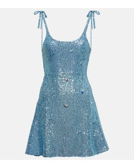 Roberta Einer Blue Sequined Minidress