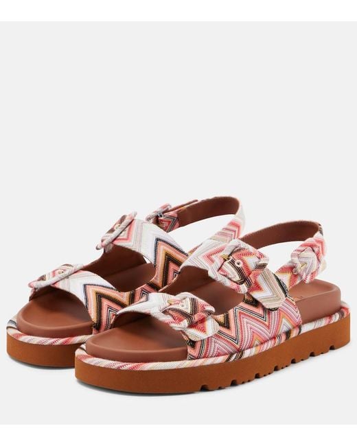 Missoni Brown Mia Raschel Sandals