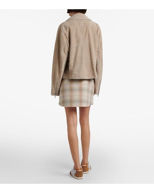 Loewe Natural Wool, Cashmere, And Silk Miniskirt