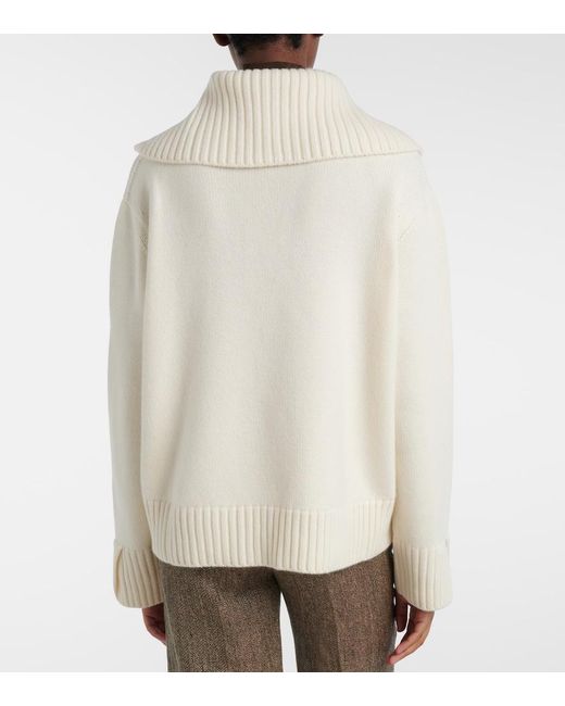 Loro Piana White Parksville Cashmere Sweater