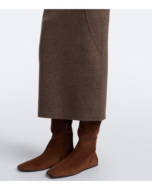 Max Mara Brown Wool And Cashmere-Blend Sweater Dress
