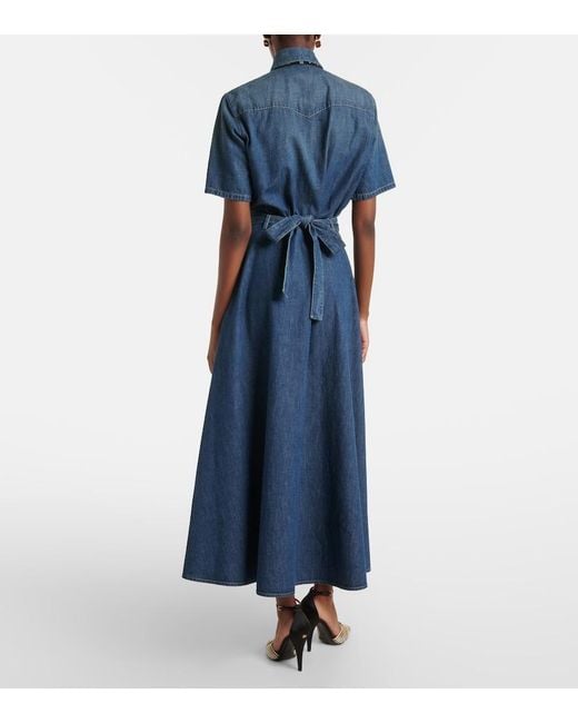 Valentino Blue Belted Denim Polo Dress