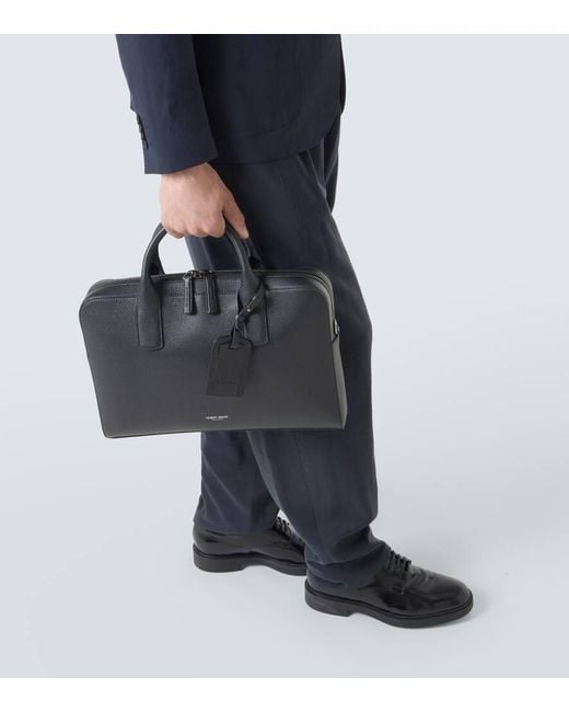 Giorgio Armani Black Leather Briefcase for men