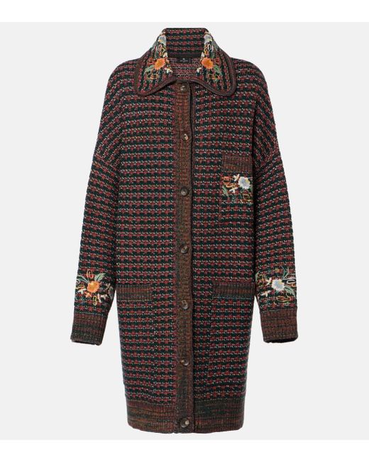 Etro Brown Embroidered Coat