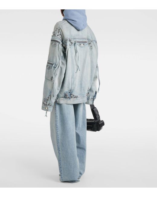 Veste Cagole oversize en jean Balenciaga en coloris Gray