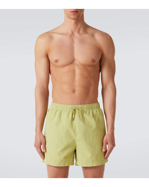 CDLP Green Poplin Swim Trunks for men