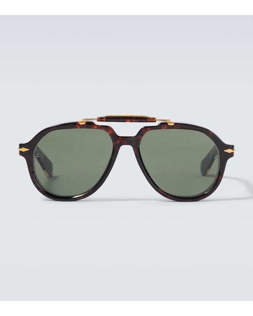 Jacques Marie Mage Brown Ayrton Senna By Jmm: 1991 Aviator Sunglasses for men