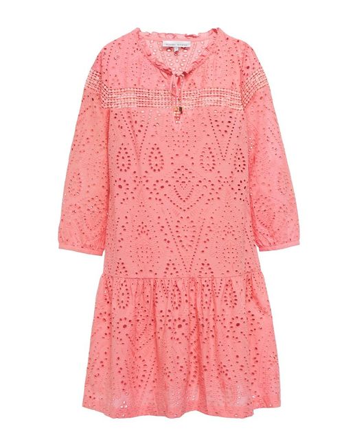 Heidi Klein Pink Cherry Blossom Broderie Anglaise Cotton Mini Dress