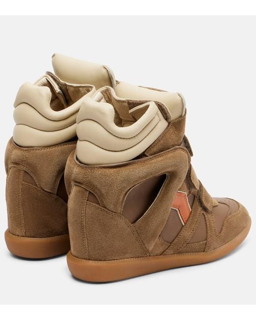 Isabel Marant Brown Bekett Suede Wedge Sneakers