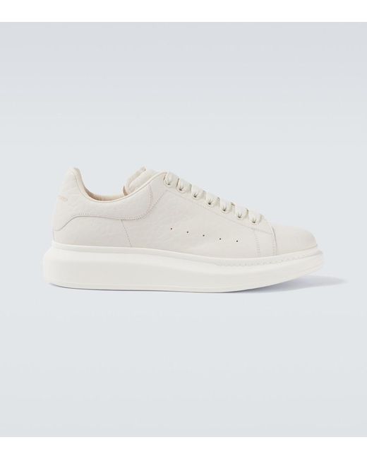 McQueen White Oversized Leather Sneakers for men