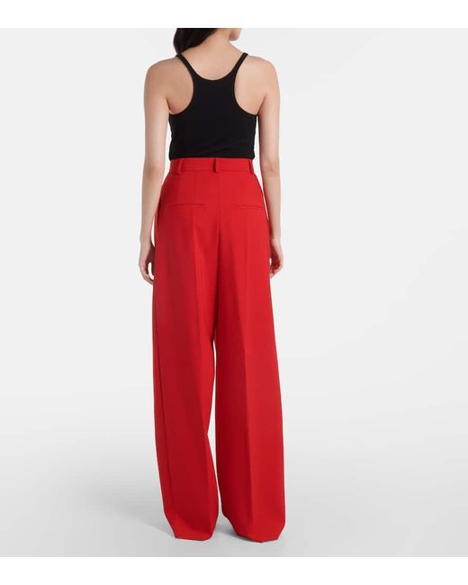 Pantalon Ample Abadan En Laine Melangee Sportmax en coloris Red