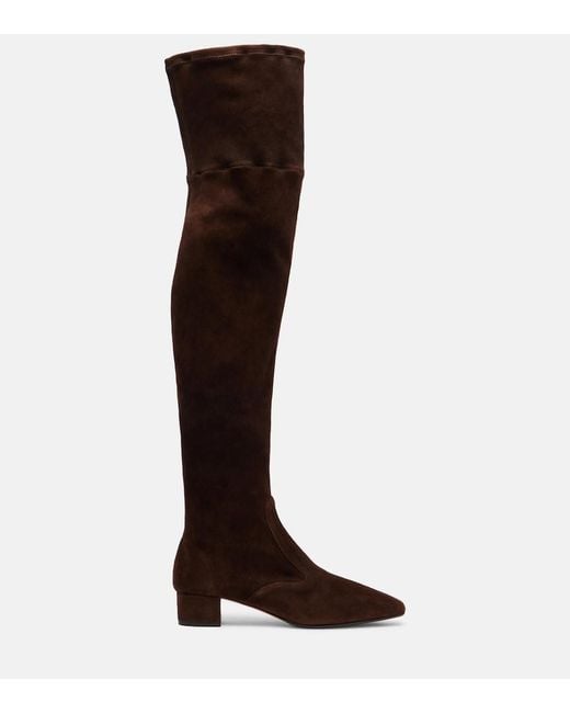 Aquazzura Brown Remi 35 Suede Over-The-Knee Boots