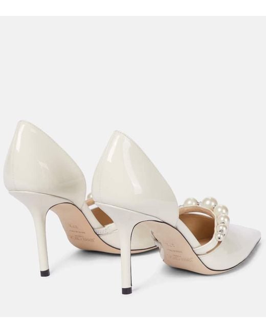 Jimmy Choo White Aurelie 65 Patent Leather Pumps