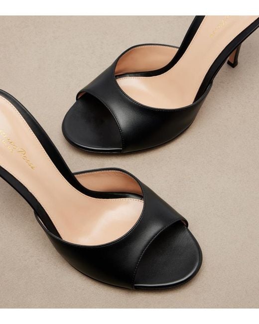 Gianvito Rossi Black Sofia Leather Mules