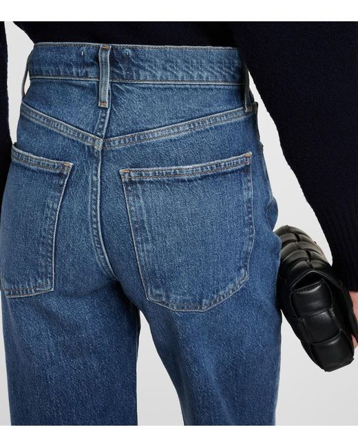 Jeans rectos Harper de tiro medio Agolde de color Blue